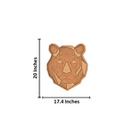 Unpainted DIY MDF tiger face geometric puzzle with detachable pieces for painting and craft activity with size