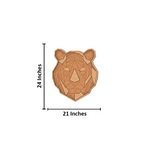 Unpainted DIY MDF tiger face geometric puzzle with detachable pieces for painting and craft activity with size