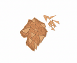 Unpainted DIY MDF geometric lion head puzzle with detachable pieces for painting and craft activity
