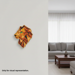 Painted DIY MDF geometric lion head puzzle wall-mounted with detachable pieces for painting and craft activity 