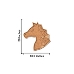 Unpainted DIY MDF geometric horse head puzzle with detachable pieces for painting and craft activity with size