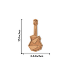 Unpainted DIY MDF geometric guitar puzzle with detachable pieces for painting and craft activity with size