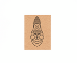 MDF DIY wall art with a black line drawing of a face on a white background