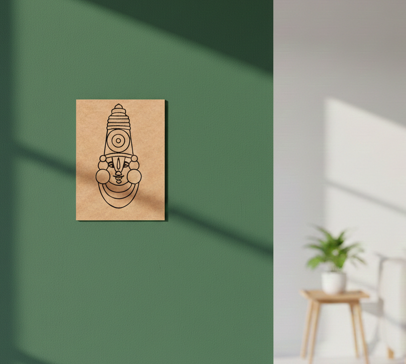 MDF DIY wall art with abstract design on a green wall