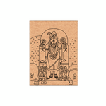 MDF DIY wall art  with a black line drawing of a deity on a white background