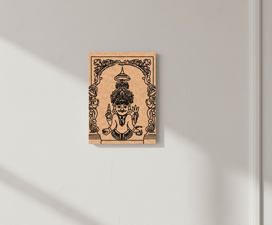 MDF DIY wall art with a decorative design on a light gray background