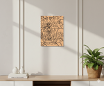 Decorative MDF DIY wall art with floral and abstract patterns on a light background