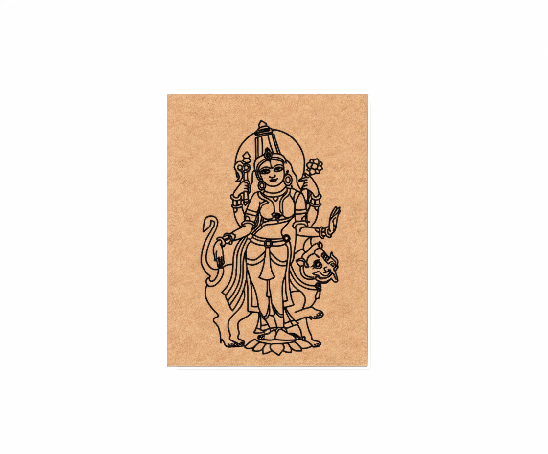 MDF DIY wall art of a deity on white background