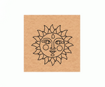  MDF DIY Sun face design on a white background