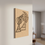 MDF DIY  wall art with abstract design on a neutral wall