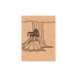 MDF DIY wall art of a person in a long garment with a tree with a white background