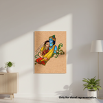 MDF DIY wall art of a couple with decorative elements on a wall in a room.