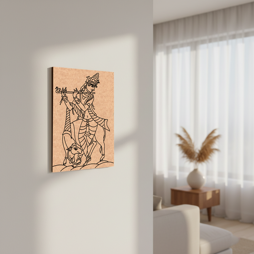 MDF DIY wall  artwork on a wall in a modern living room