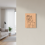 MDF DIY wall art  of a minimalistic four animal design on a wall in a living room.