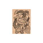Decorative MDF DIY wall art with a stylized bird and floral design on kraft paper.