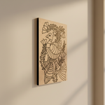 MDF DIY  wall art with a bird design on a beige wall