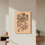 MDF DIY Framed artwork of a deity on a beige wall with a minimal background
