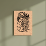 Decorative MDF DIY wall art with intricate black design on a beige background
