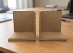 Pair of minimalist MDF bookends  L-shaped book holders for home, office, and study desk organization