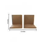 Two brown MDF boxes with dimensions indicated on a white background