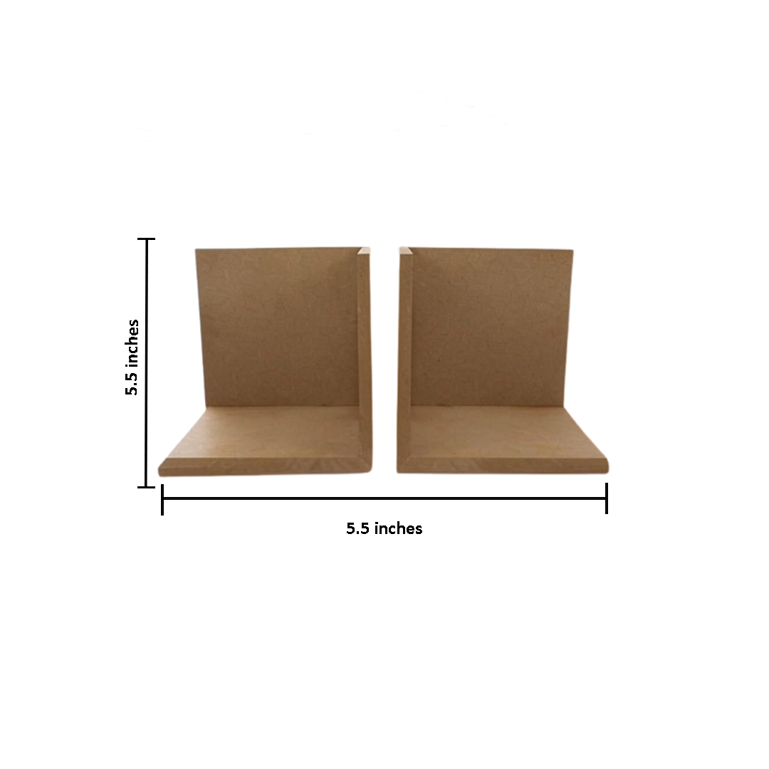 Two brown MDF boxes with dimensions indicated on a white background
