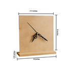 MDF clock with dimensions labeled on a white background