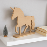 MDF unicorn sculpture on a sturdy base – decorative showpiece for kids’ room décor