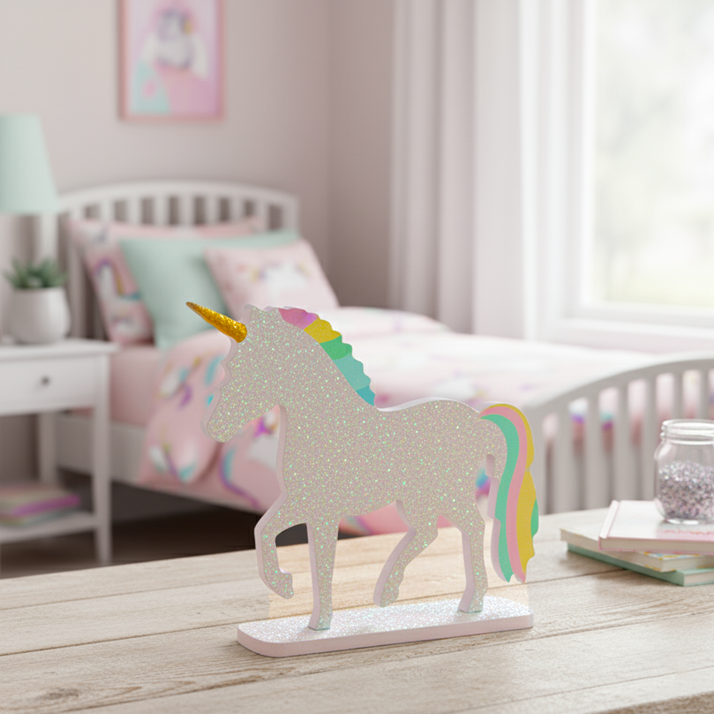 Bright floral painted MDF birdhouse in garden