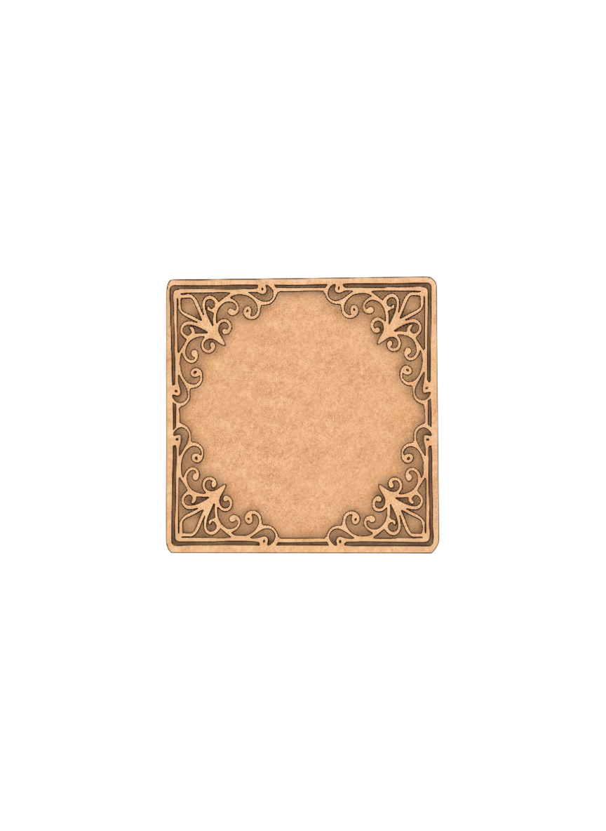 Decorative rectangular photo frame with intricate patterns on a white background