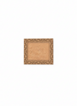 Decorative brown square photo frame with intricate border on a white background
