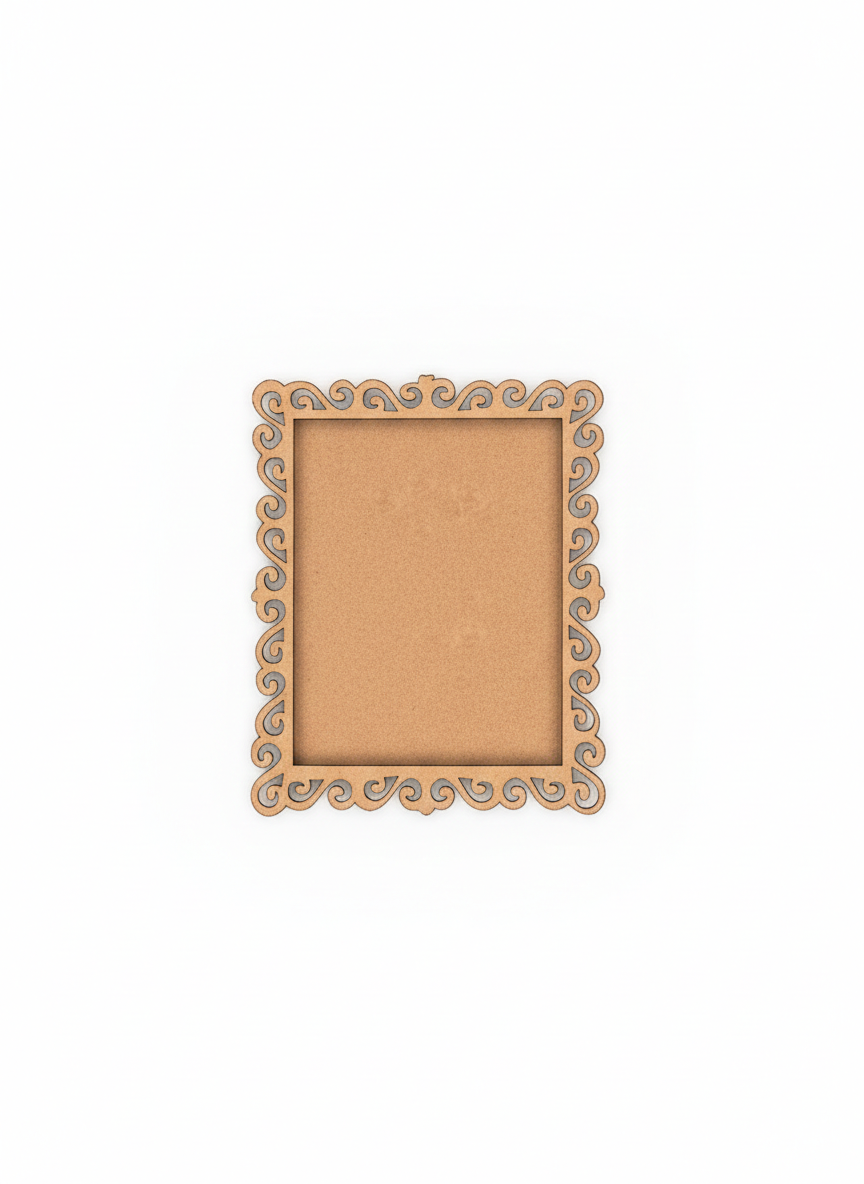 Decorative gold picture frame on a white background
