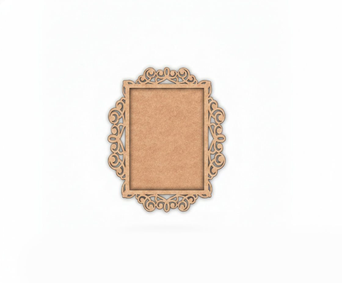 Decorative mdf frame on a white background