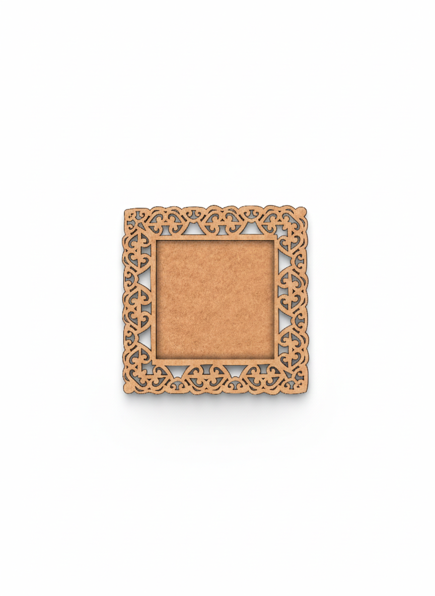 Decorative mdf frame on a white background