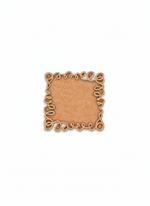 Decorative mdf photo  frame with intricate carvings on a white background
