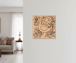  MDF DIY  wall art with a bird design in a living room setting