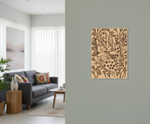 Decorative  MDF DIY wall art of a woman playing a drum in a living room setting.