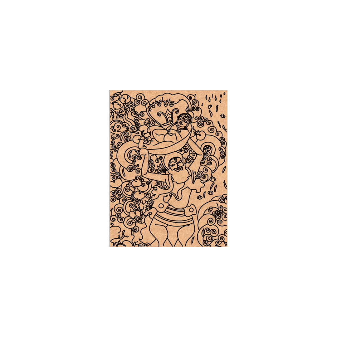  MDF DIY  Wall art with intricate black line art design on a white background