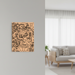 Decorative  MDF DIY  wall art with intricate design on a light wood finish, displayed in a living room.