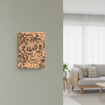 Decorative  MDF DIY  wall art on a gray wall in a living room setting