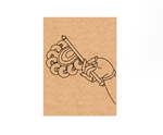  MDF DIY wall art  of a hand holding a sword on a brown background