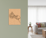Decorative  MDF DIY wall art on a green wall in a living room.