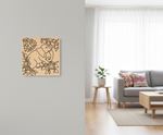 Decorative  MDF DIY wall art of an elephant in a living room setting