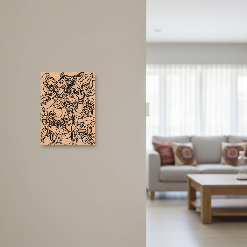  MDF DIY wall artwork on a wall in a living room setting