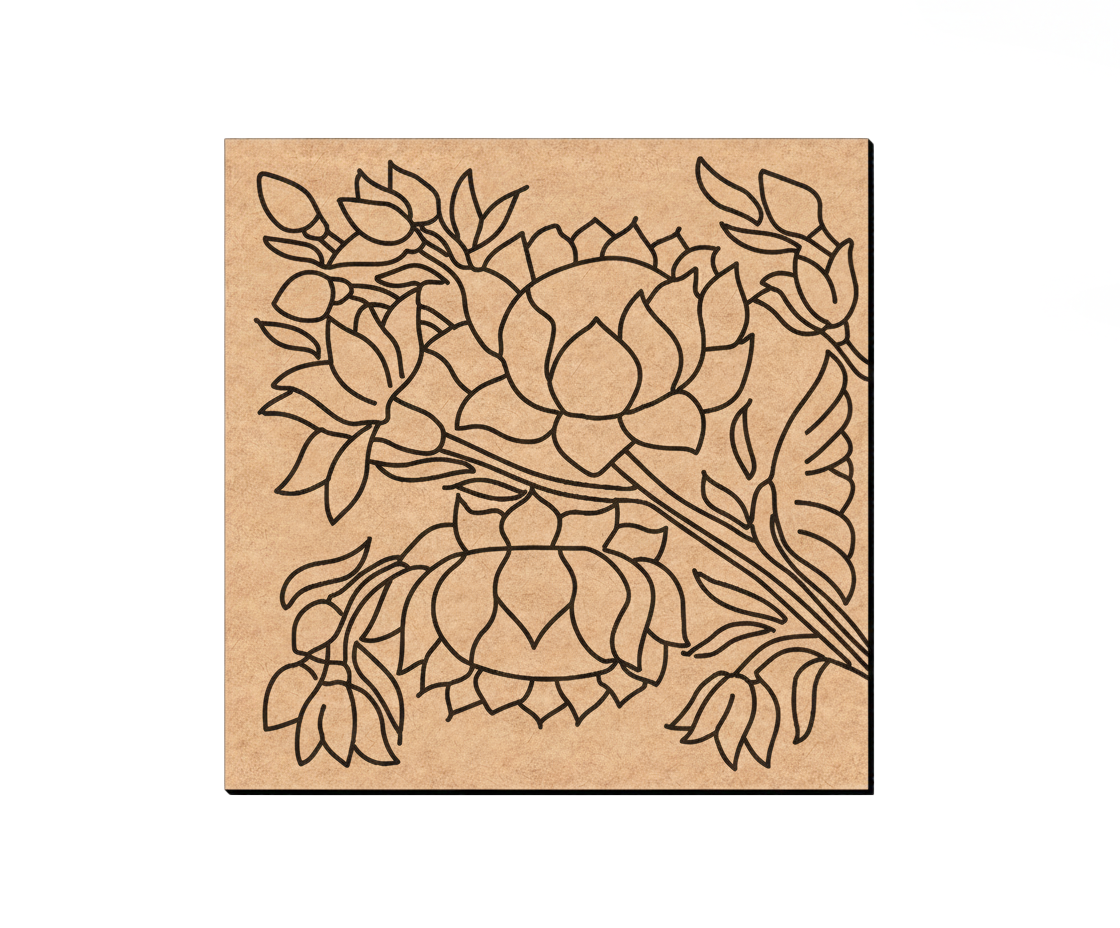  MDF DIY wall art  with floral design on a white background