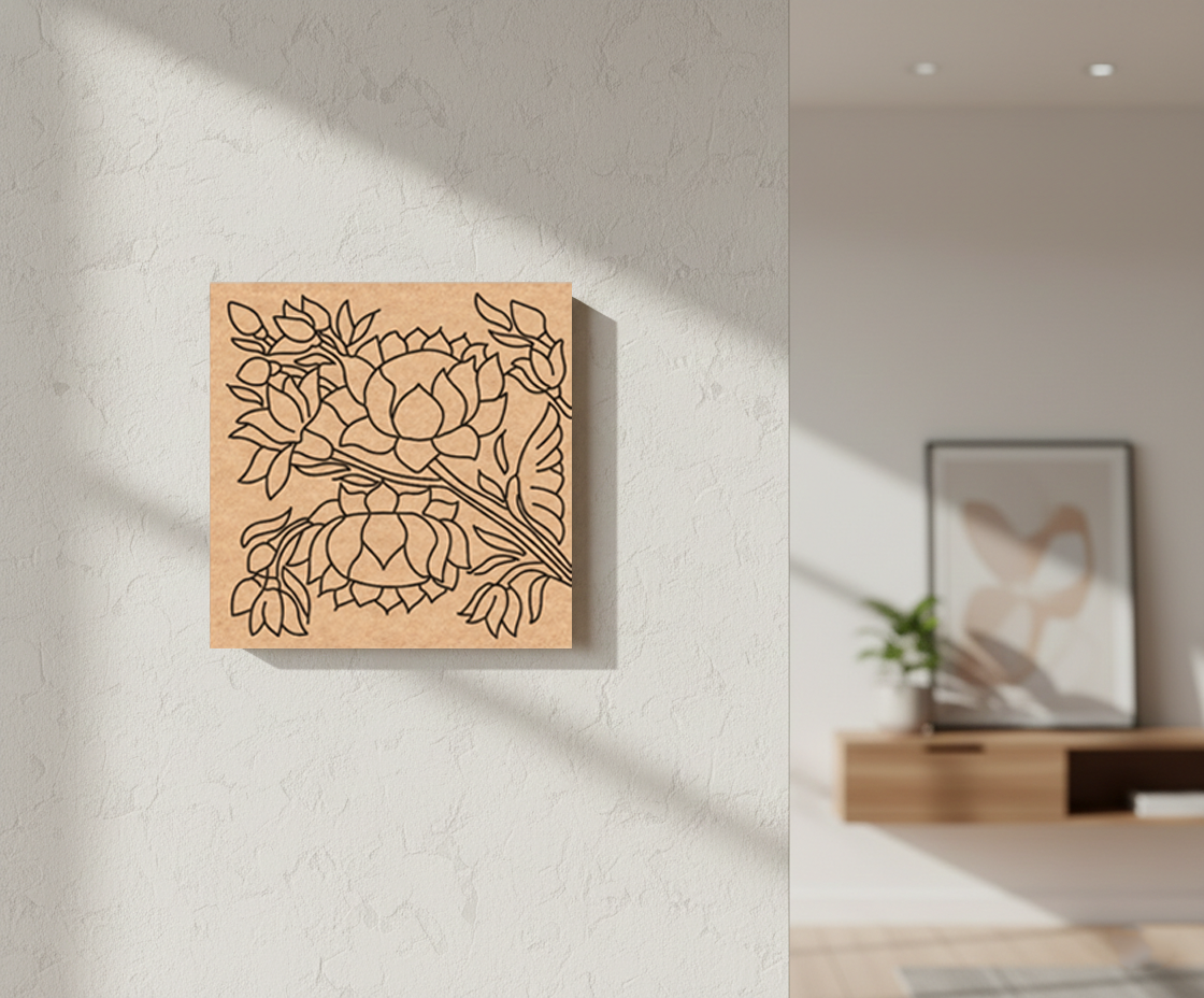  wall art with floral design on a white background