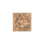  MDF DIY wall art with a design of a seated figure holding flowers on a white background