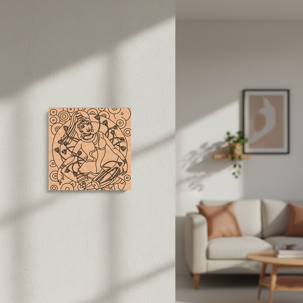  MDF DIY  wall art with a decorative design in a living room setting