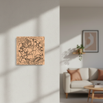  MDF DIY  wall art with a decorative design in a living room setting