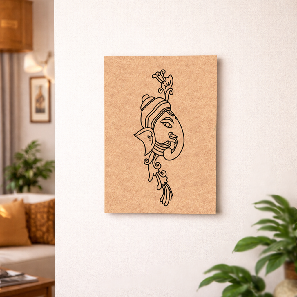  MDF DIY wall art with decorative design on a wall in a living room setting