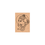 Decorative  MDF DIY wall art with a stylized face design on a brown background